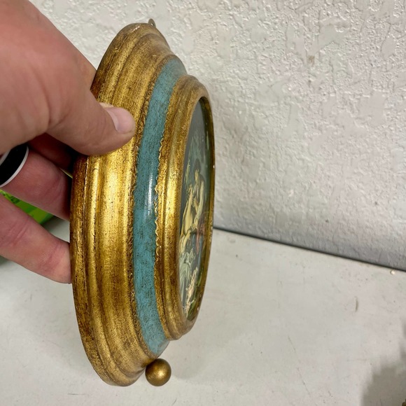 Vintage florentine art print gold leaf gilded wood frame crafted in Italy BL - Picture 5 of 6